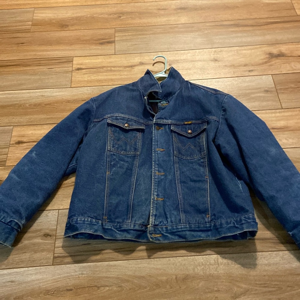 Mens vintage wrangler denim coat blanket lined